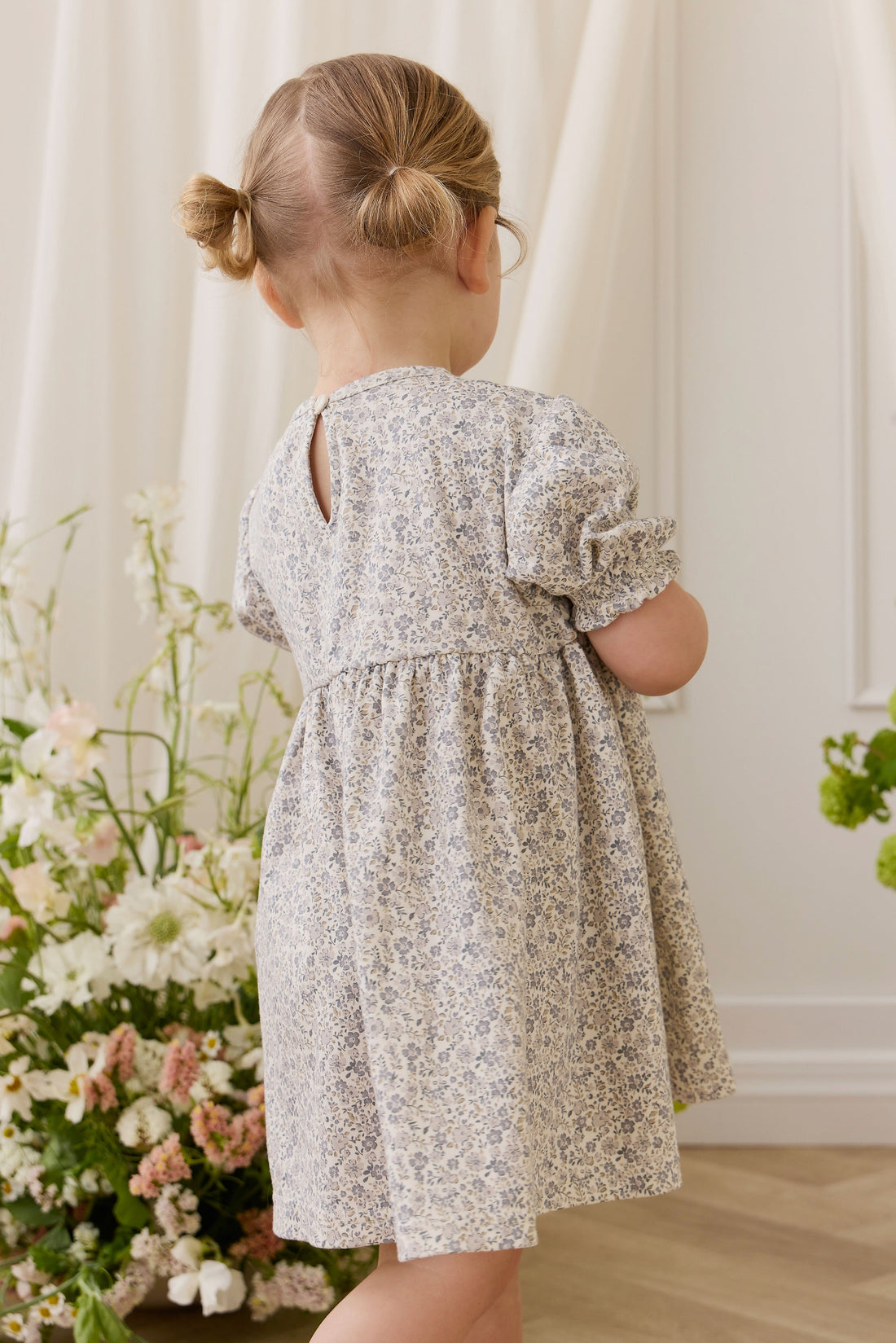 Organic Cotton Penny Dress - Tully Grey Childrens Dress from Jamie Kay USA