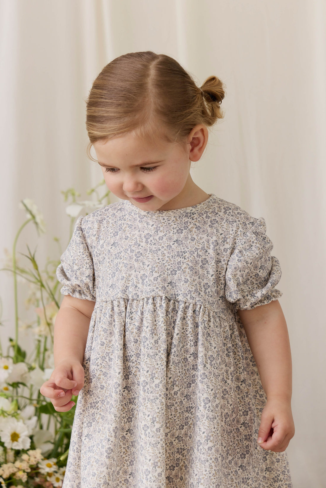 Organic Cotton Penny Dress - Tully Grey Childrens Dress from Jamie Kay USA