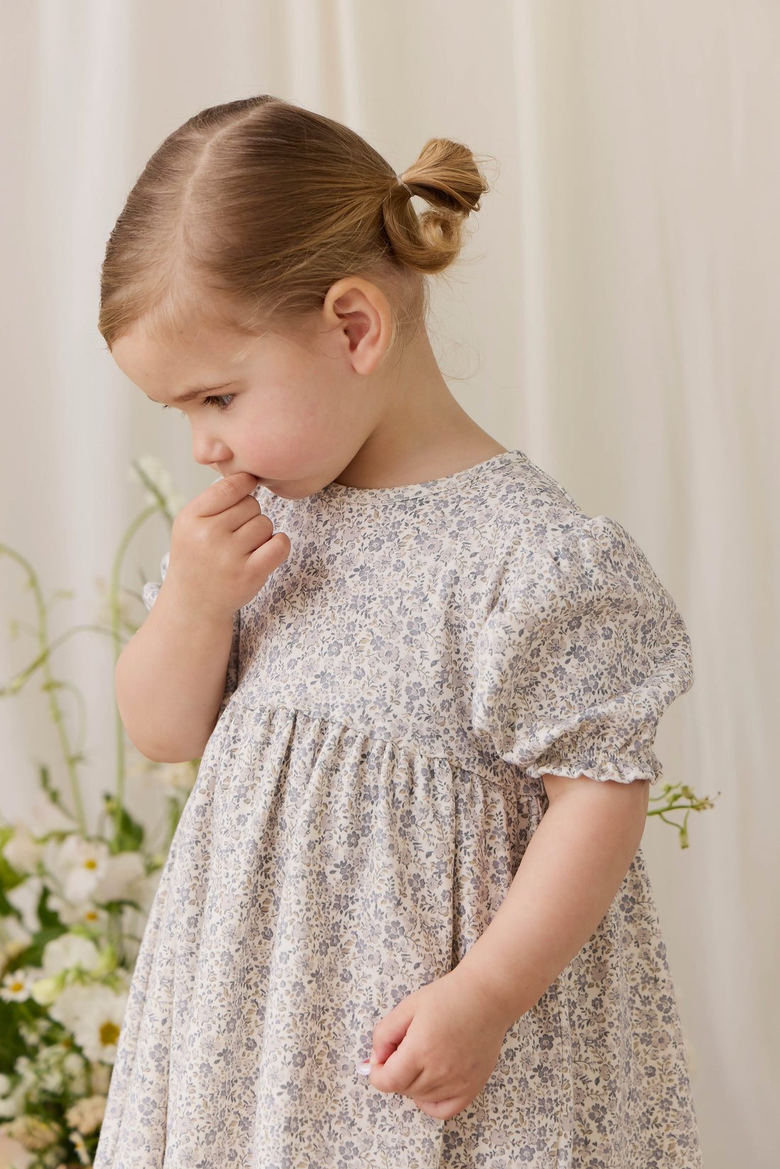 Organic Cotton Penny Dress - Tully Grey Childrens Dress from Jamie Kay USA