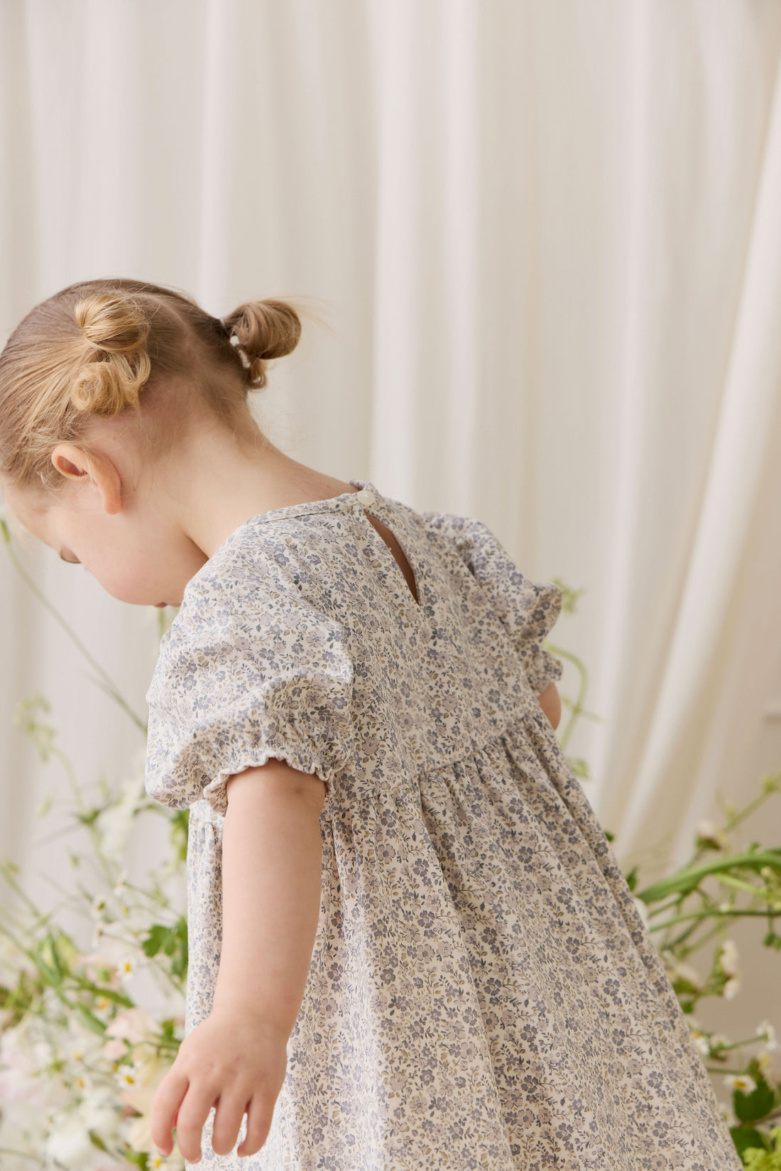 Organic Cotton Penny Dress - Tully Grey Childrens Dress from Jamie Kay USA