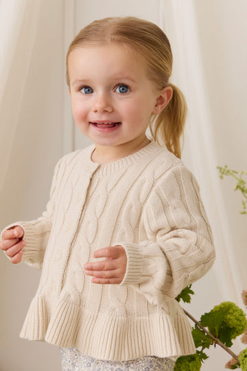 Harriet Cardigan - Vanilla Childrens Cardigan from Jamie Kay USA