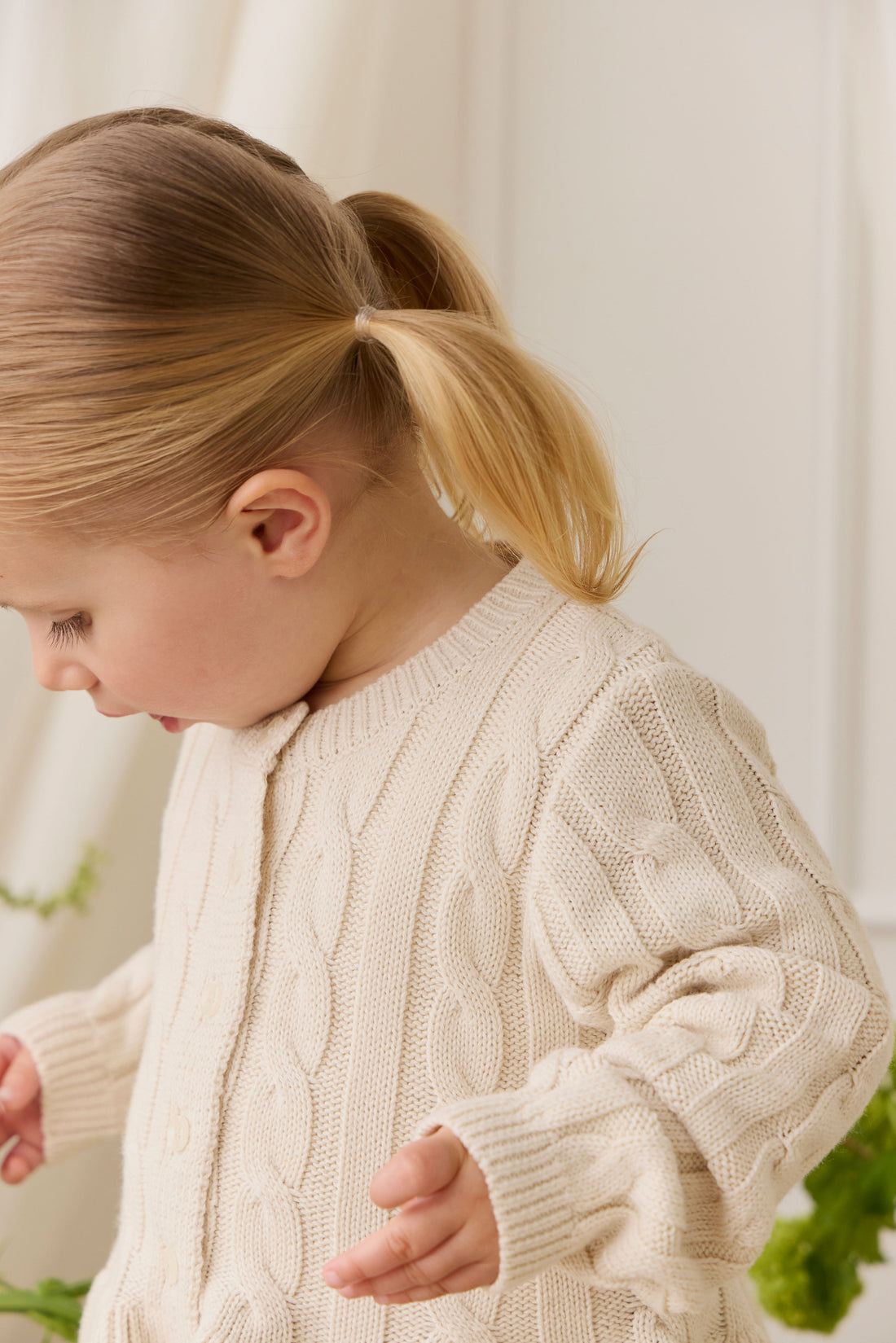 Harriet Cardigan - Vanilla Childrens Cardigan from Jamie Kay USA