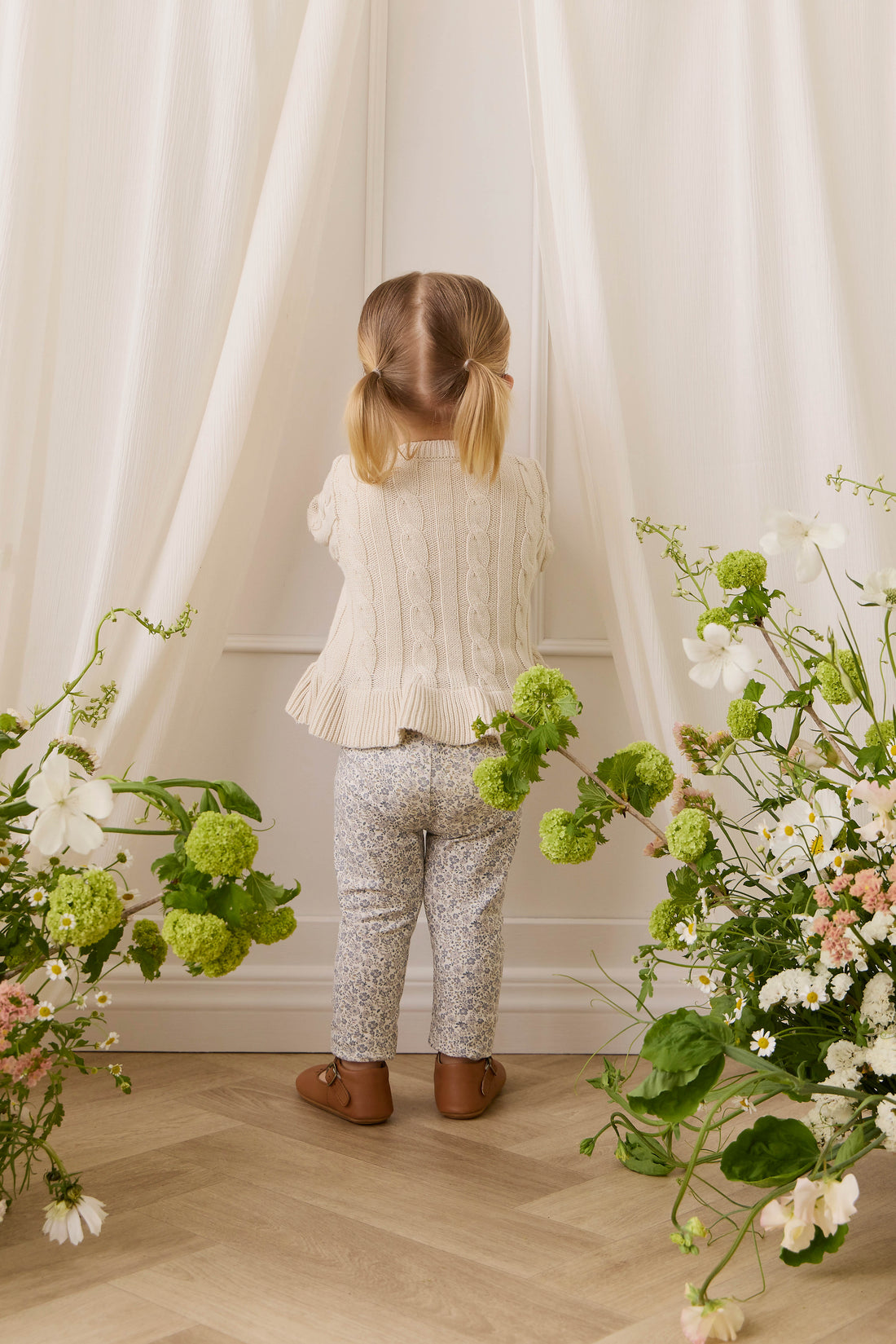 Harriet Cardigan - Vanilla Childrens Cardigan from Jamie Kay USA