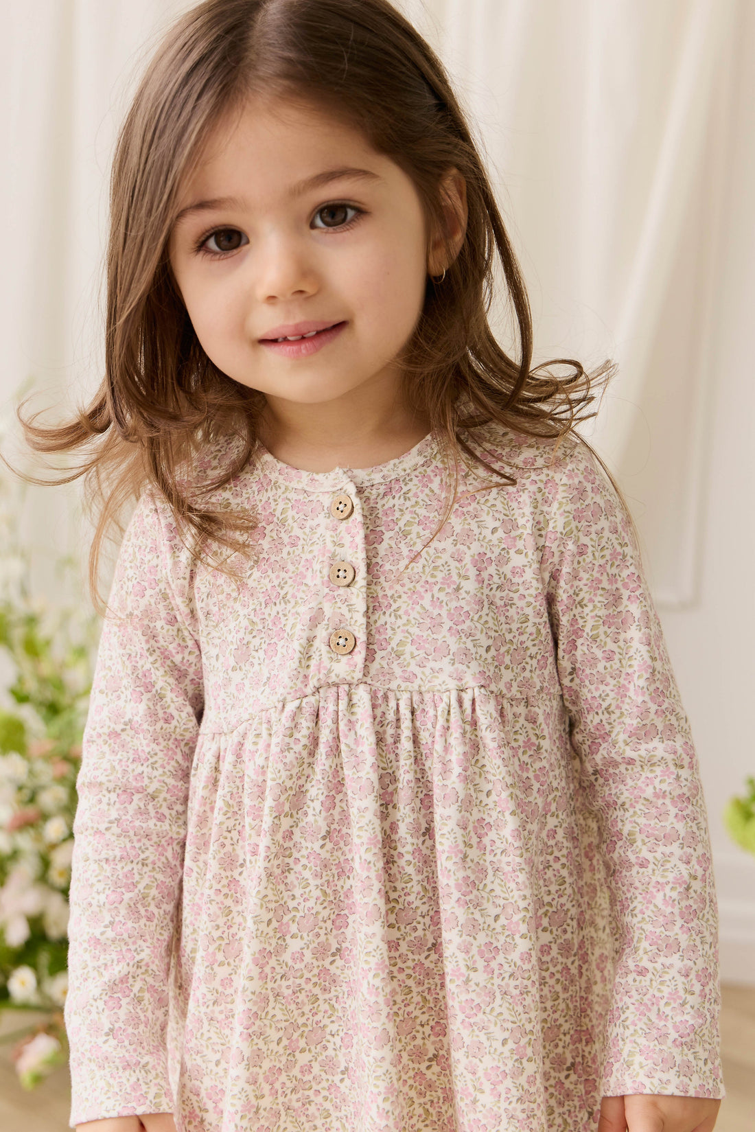Organic Cotton Bridget Dress - Tully Mauve Childrens Dress from Jamie Kay USA