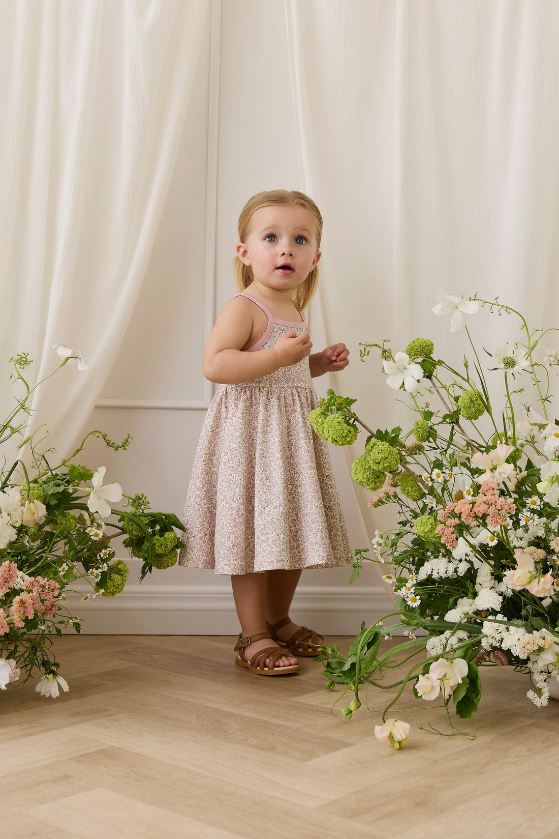 Organic Cotton Samantha Dress - Tully Mauve Childrens Dress from Jamie Kay USA