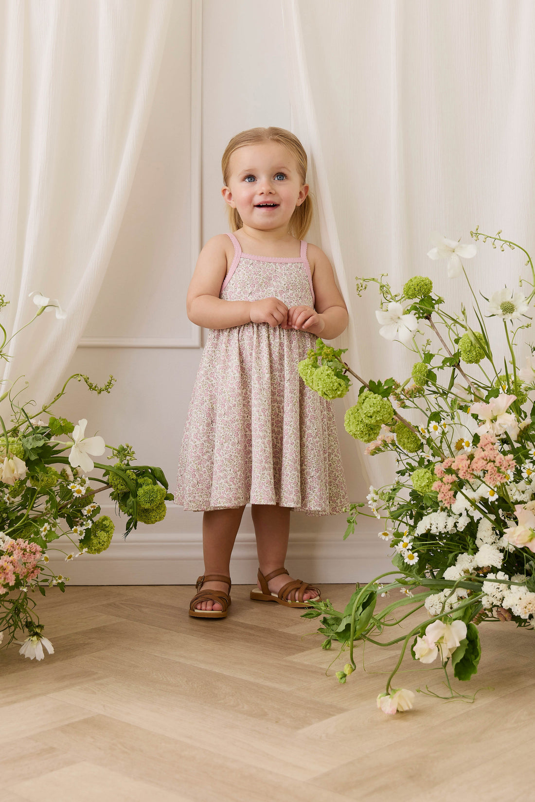 Organic Cotton Samantha Dress - Tully Mauve Childrens Dress from Jamie Kay USA
