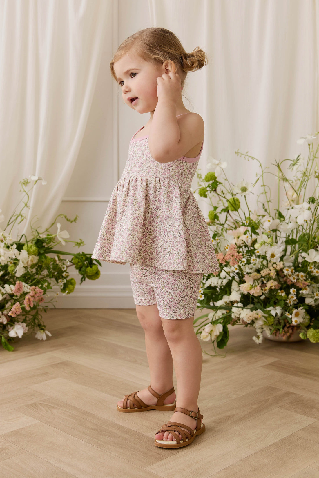 Organic Cotton Everyday Bike Short - Tully Mauve Childrens Shorts from Jamie Kay USA