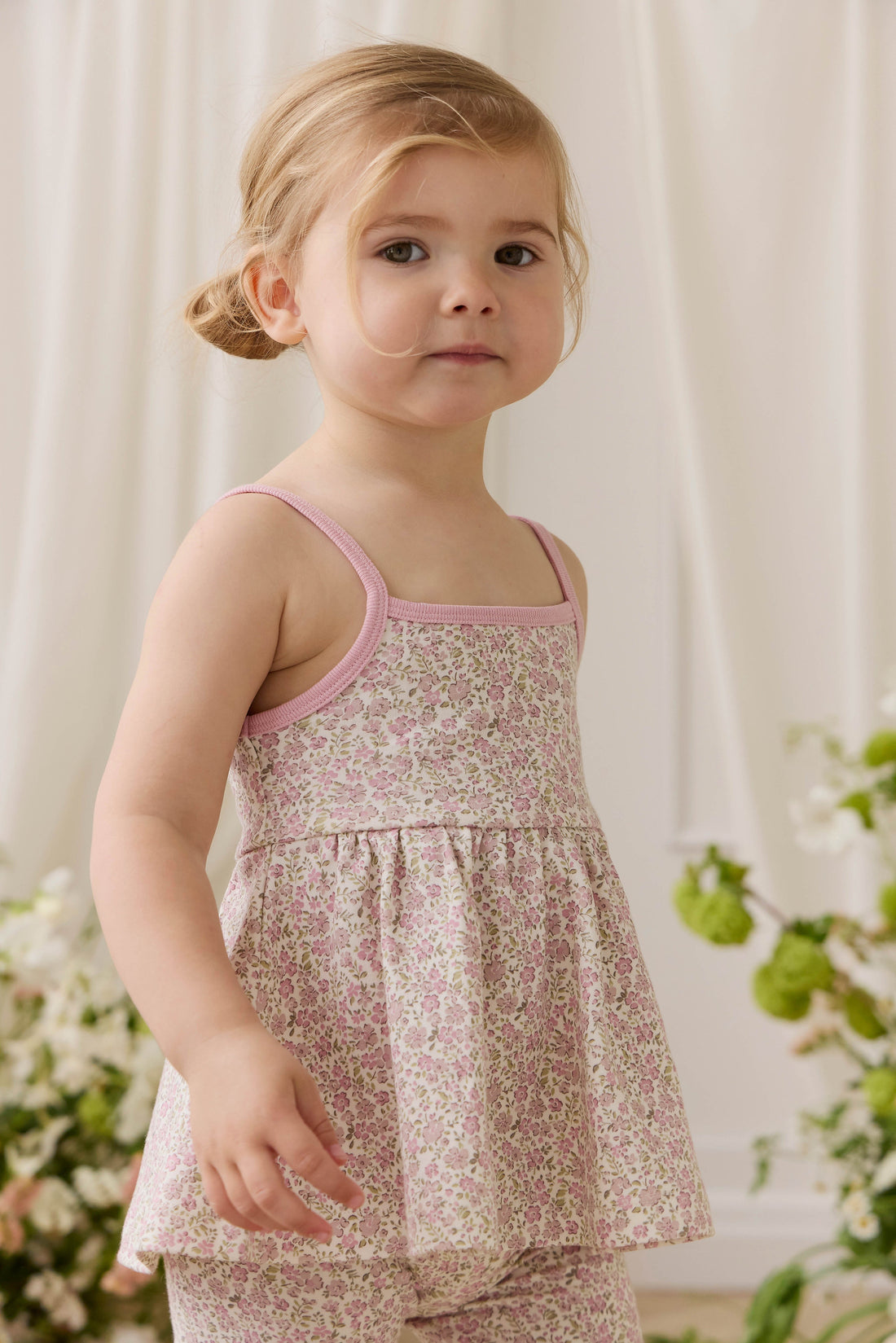 Organic Cotton Maple Singlet - Tully Mauve Childrens Top from Jamie Kay USA