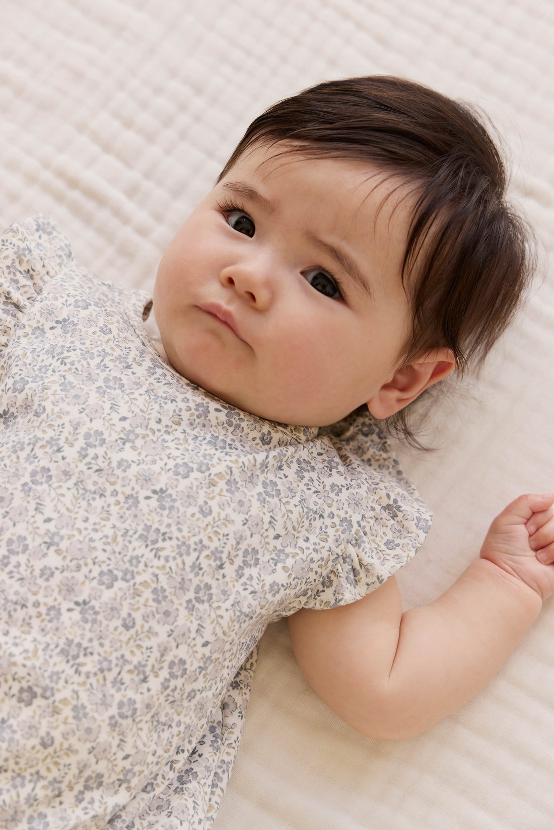 Organic Cotton Adrienne Playsuit - Tully Grey Childrens Playsuit from Jamie Kay USA