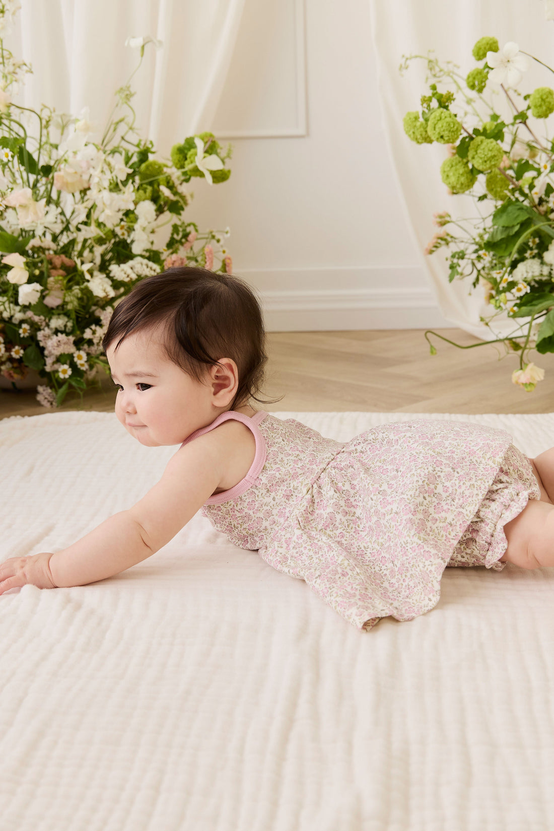 Organic Cotton Frill Bloomer - Tully Mauve Childrens Bloomer from Jamie Kay USA