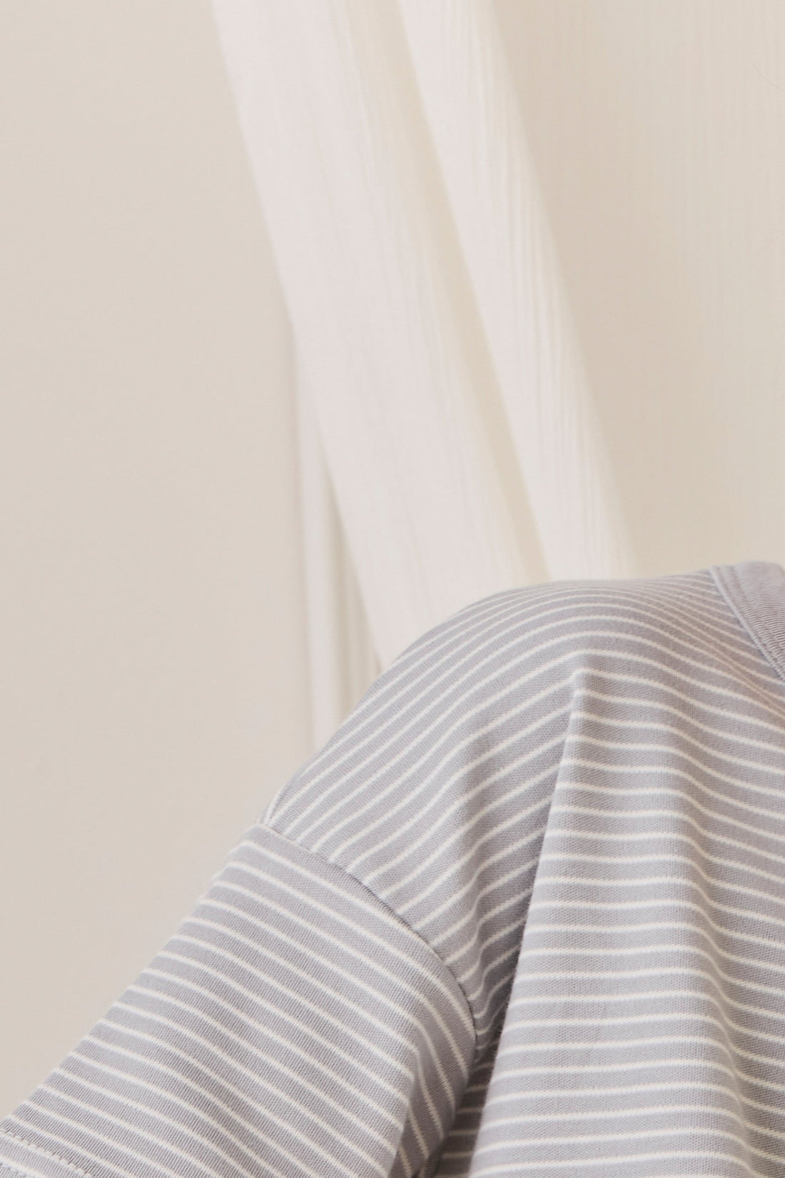 Pima Cotton Wesley Tee - Fine Stripe Missouri/Parchment Childrens Top from Jamie Kay USA