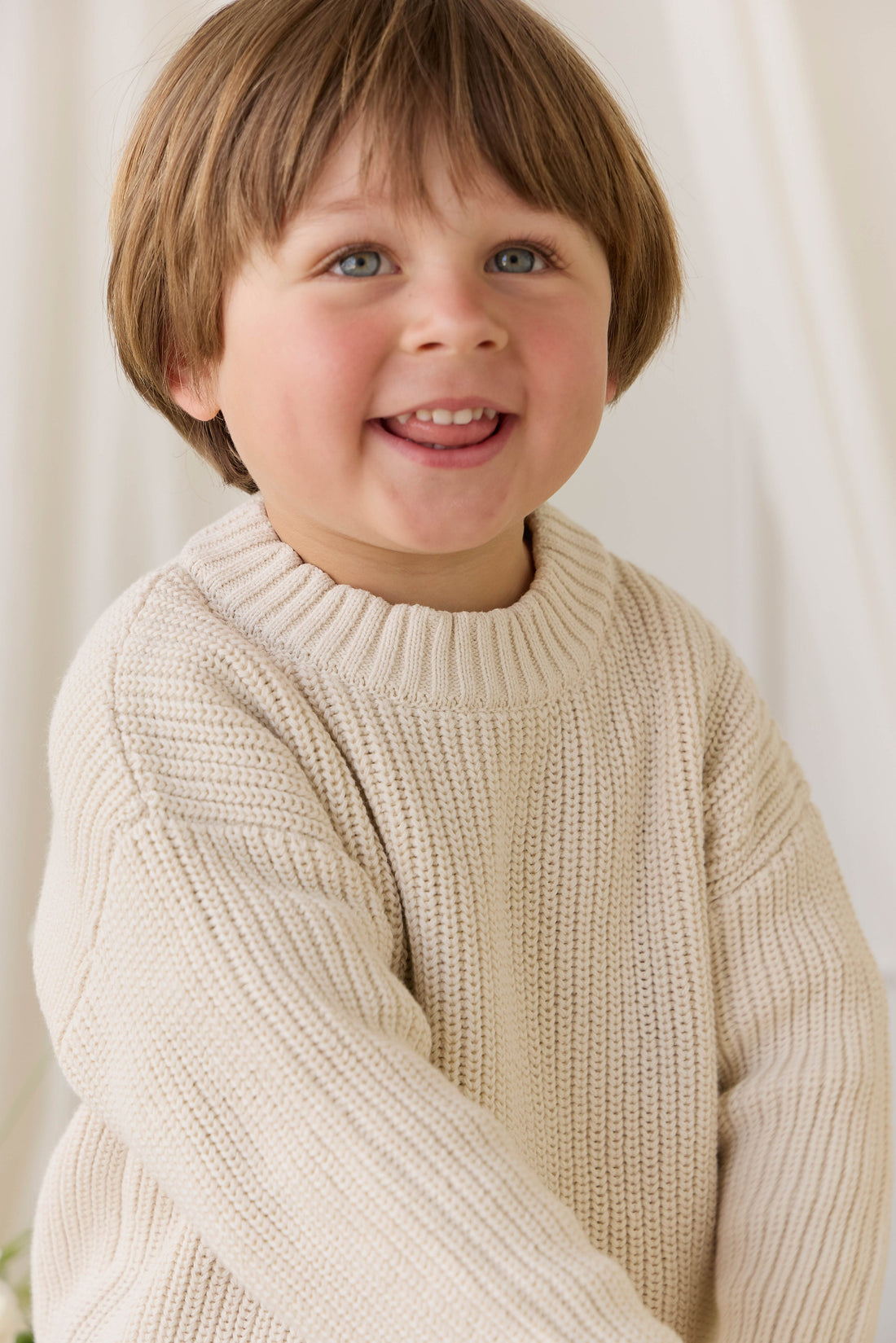 Johan Knit Jumper - Vanilla Childrens Jumper from Jamie Kay USA