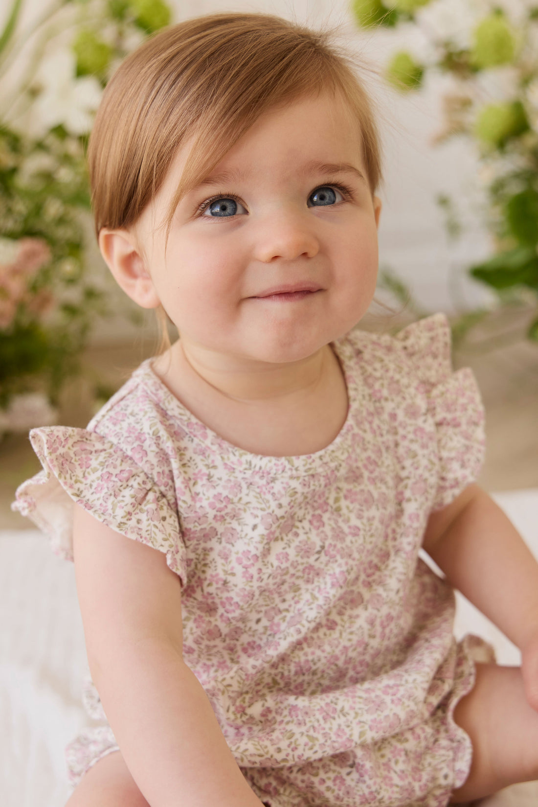 Organic Cotton Adrienne Playsuit - Tully Mauve Childrens Playsuit from Jamie Kay USA