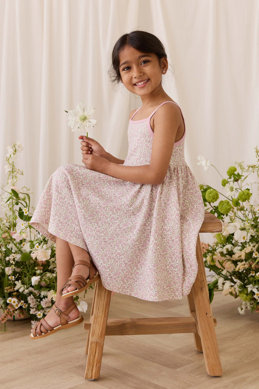 Organic Cotton Samantha Dress - Tully Mauve Childrens Dress from Jamie Kay USA