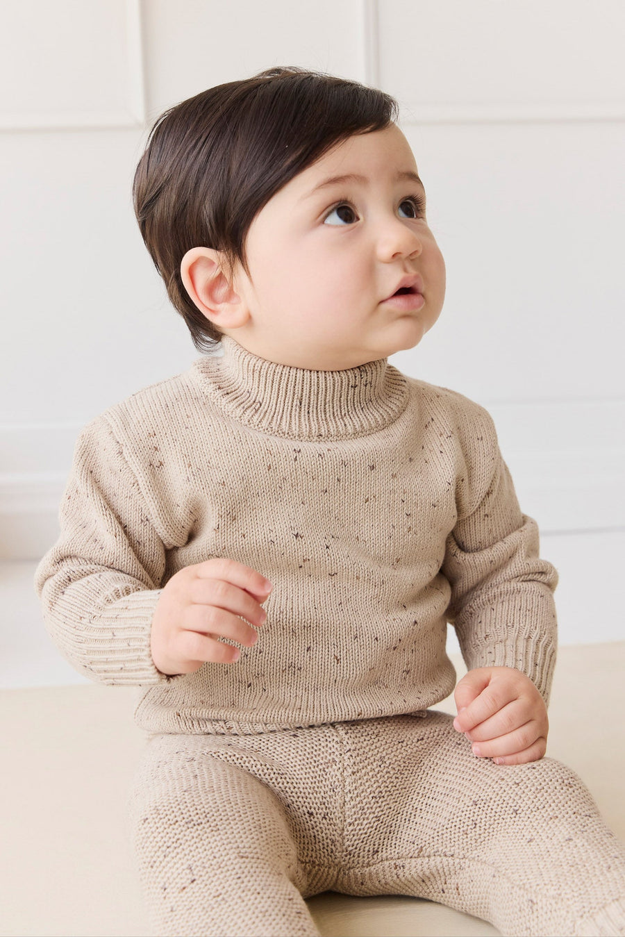 Matthew Jumper - Malt Fleck Childrens Jumper from Jamie Kay USA