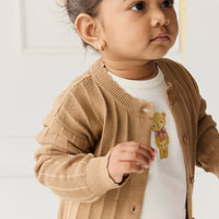 Emily Knitted Cardigan - Caramel Cream Childrens Cardigan from Jamie Kay USA