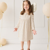 Organic Cotton Pixie Dress - Blueberry Field Raindrops Childrens Dress from Jamie Kay USA