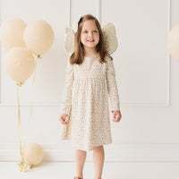 Organic Cotton Pixie Dress - Blueberry Field Raindrops Childrens Dress from Jamie Kay USA