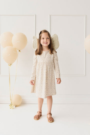 Organic Cotton Pixie Dress - Blueberry Field Raindrops Childrens Dress from Jamie Kay USA