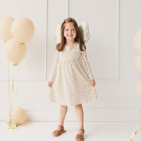 Organic Cotton Pixie Dress - Blueberry Field Raindrops Childrens Dress from Jamie Kay USA