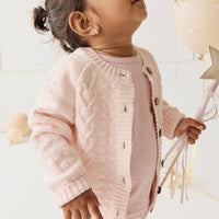 Cable Knitted Jumper - Ballet Pink Childrens Jumper from Jamie Kay USA