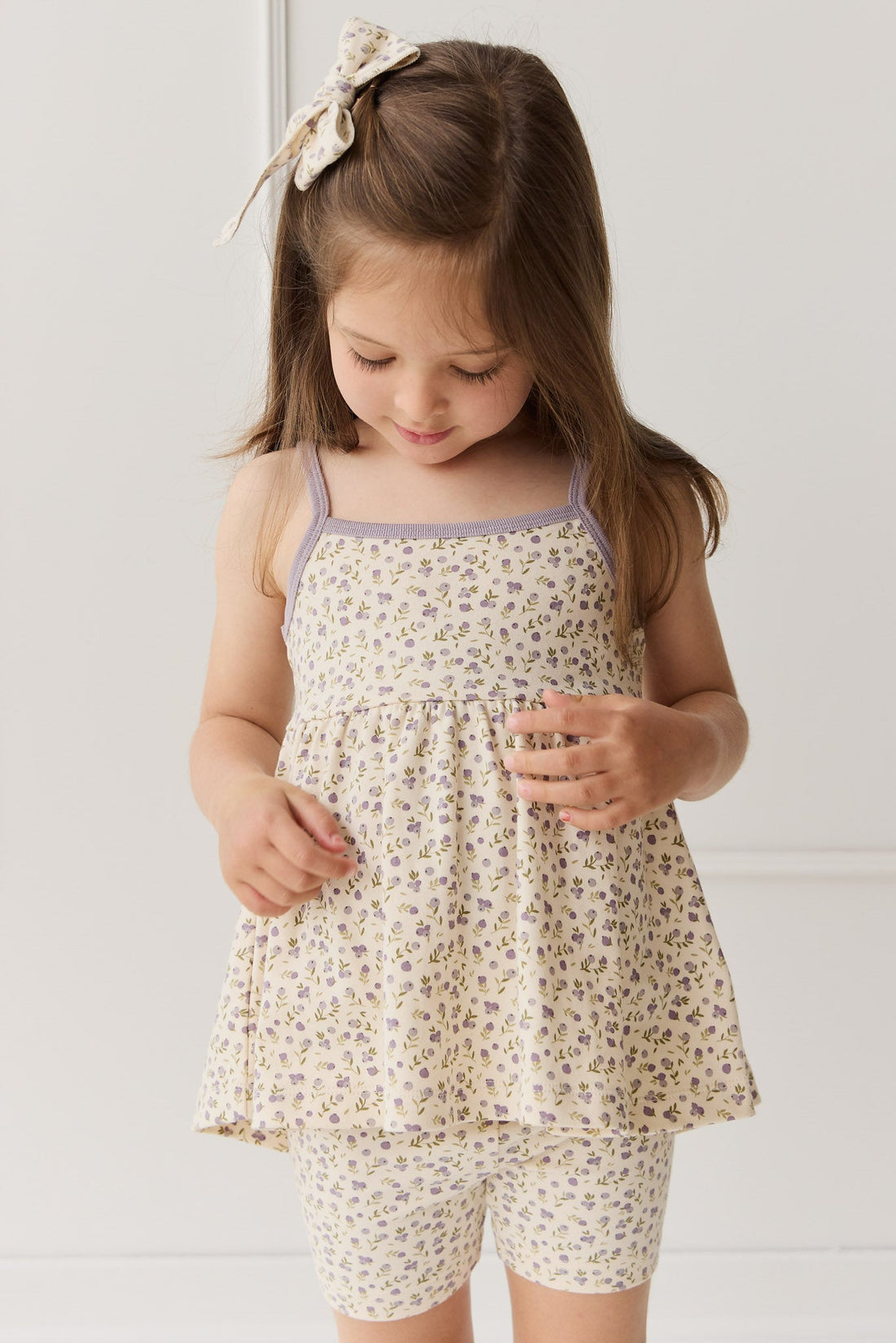 Organic Cotton Maple Singlet - Blueberry Field Raindrops Childrens Singlet from Jamie Kay USA