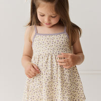 Organic Cotton Maple Singlet - Blueberry Field Raindrops Childrens Singlet from Jamie Kay USA