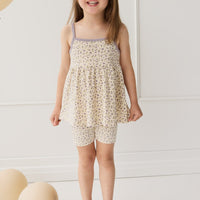 Organic Cotton Maple Singlet - Blueberry Field Raindrops Childrens Singlet from Jamie Kay USA