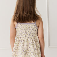 Organic Cotton Maple Singlet - Blueberry Field Raindrops Childrens Singlet from Jamie Kay USA