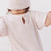 Organic Cotton Sage Onepiece - Simple Flowers Lilac Childrens Onepiece from Jamie Kay USA