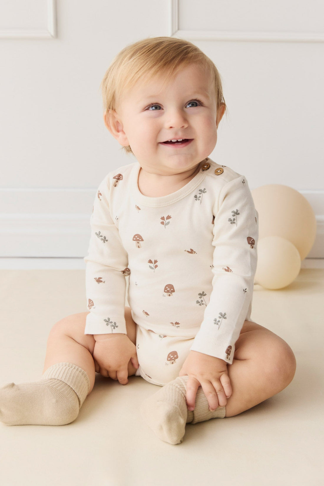 Organic Cotton Fernley Bodysuit - Le Champignon Childrens Bodysuit from Jamie Kay USA