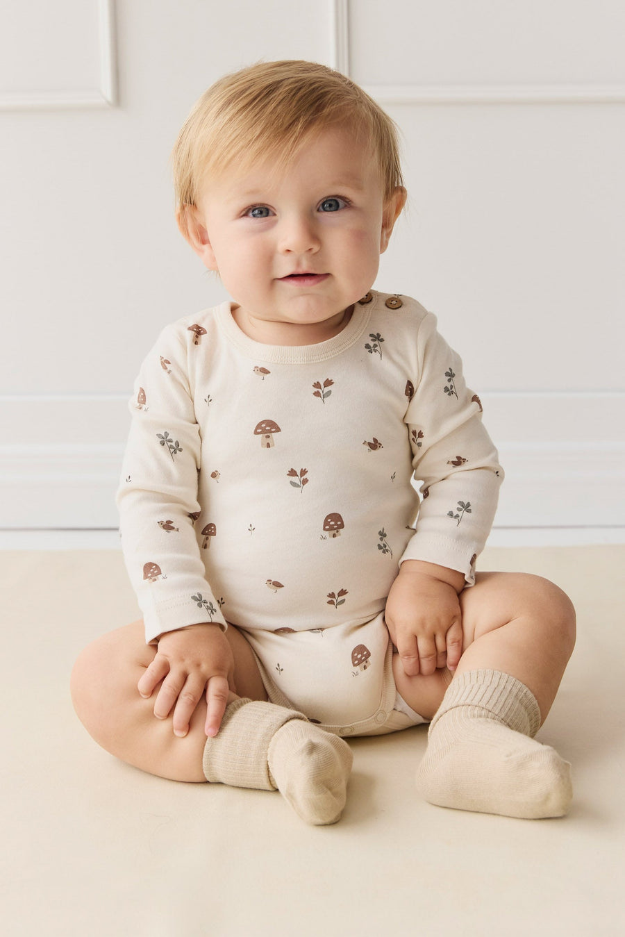 Organic Cotton Fernley Bodysuit - Le Champignon Childrens Bodysuit from Jamie Kay USA