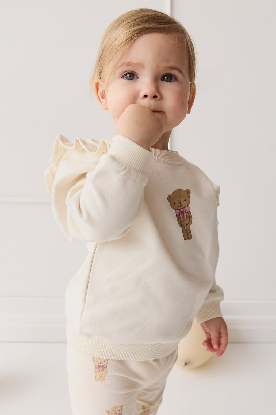 Organic Cotton Maple Sweatshirt - Cloud Little Georgie Childrens Top from Jamie Kay USA