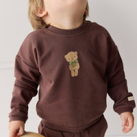 Organic Cotton Damien Sweatshirt - Earth Little Ted Childrens Top from Jamie Kay USA