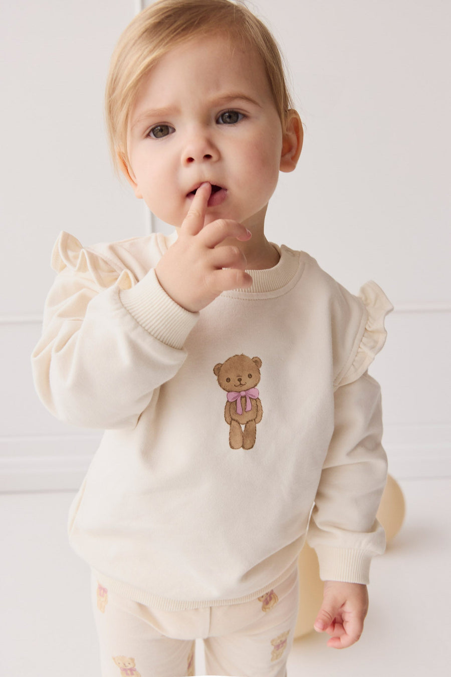 Organic Cotton Maple Sweatshirt - Cloud Little Georgie Childrens Top from Jamie Kay USA