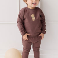 Organic Cotton Damien Sweatshirt - Earth Little Ted Childrens Top from Jamie Kay USA