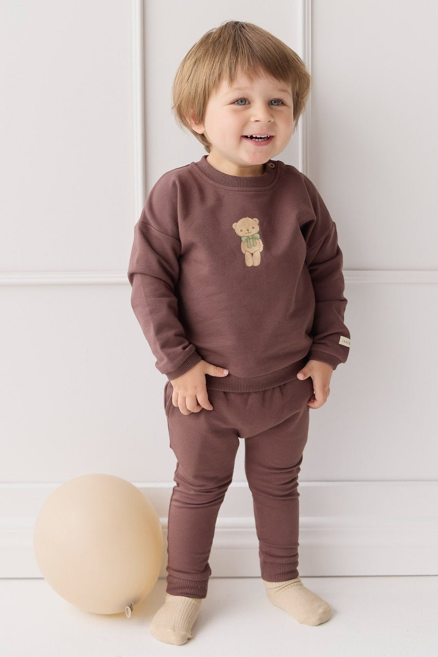 Organic Cotton Damien Sweatshirt - Earth Little Ted Childrens Top from Jamie Kay USA