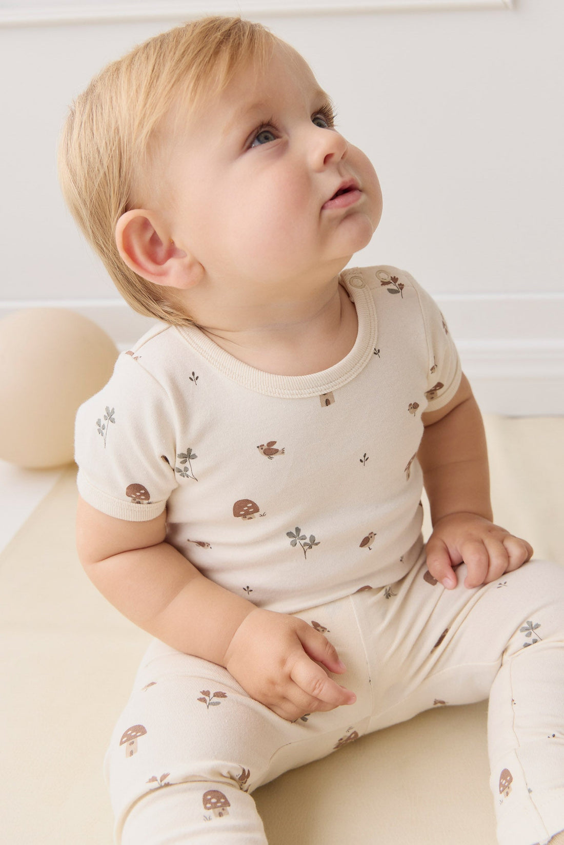 Organic Cotton Hudson Short Sleeve Bodysuit - Le Champignon Childrens Bodysuit from Jamie Kay USA