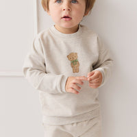 Organic Cotton Morgan Track Pant - Oatmeal Marle Childrens Pant from Jamie Kay USA