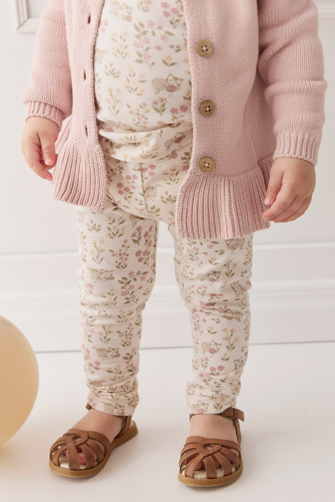 Organic Cotton Everyday Legging - Moons Woolen Ball Childrens Legging from Jamie Kay USA