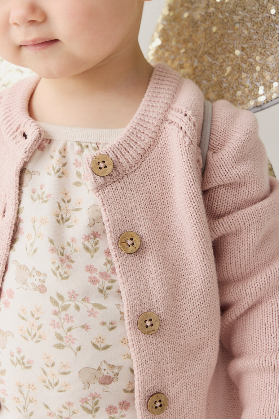 Ava Cardigan - Shell Pink Childrens Cardigan from Jamie Kay USA