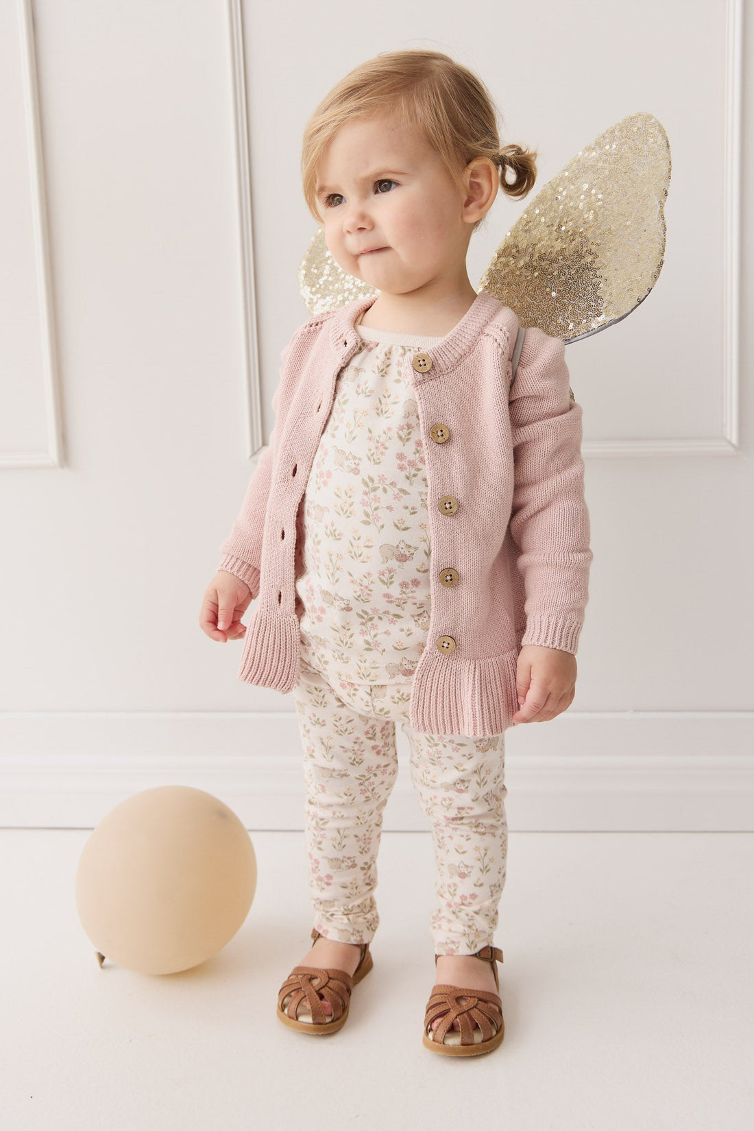 Ava Cardigan - Shell Pink Childrens Cardigan from Jamie Kay USA