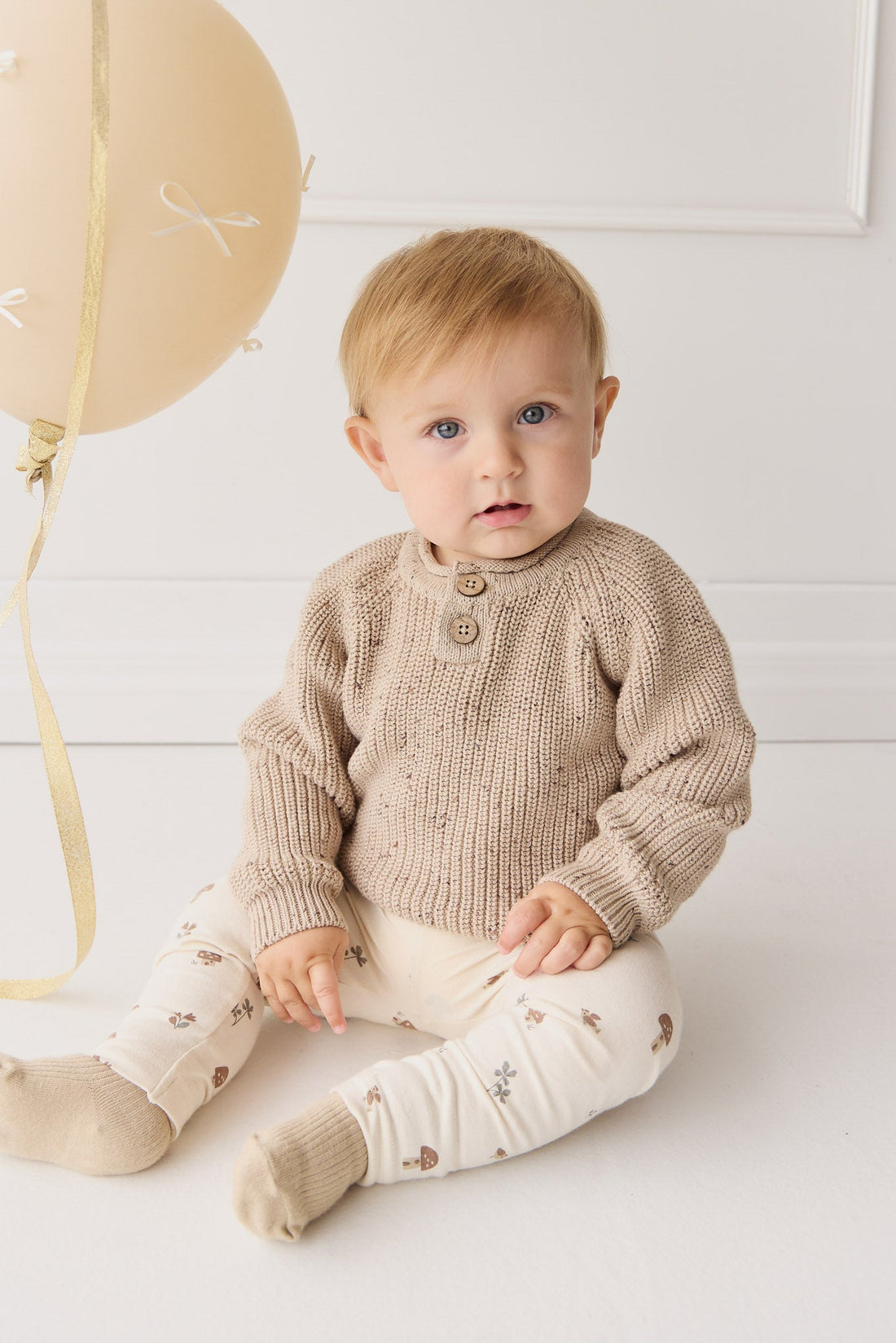 Sam Knitted Jumper - Malt Fleck Childrens Jumper from Jamie Kay USA