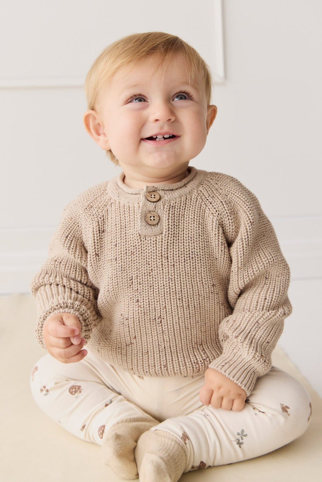 Sam Knitted Jumper - Malt Fleck Childrens Jumper from Jamie Kay USA