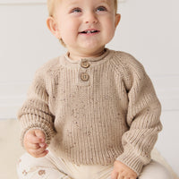 Sam Knitted Jumper - Malt Fleck Childrens Jumper from Jamie Kay USA