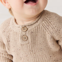 Sam Knitted Jumper - Malt Fleck Childrens Jumper from Jamie Kay USA