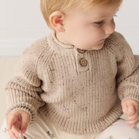 Sam Knitted Jumper - Malt Fleck Childrens Jumper from Jamie Kay USA