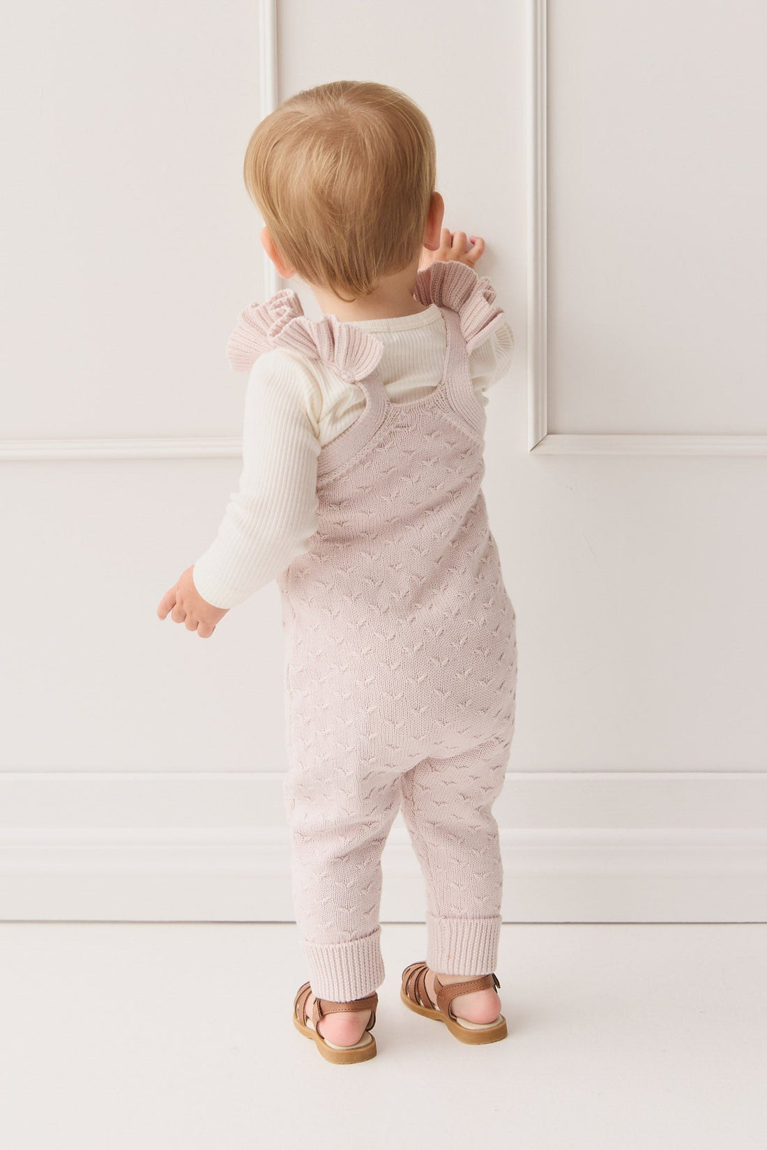 Mia Kintted Onepiece - Soft Misty Rose Childrens Onepiece from Jamie Kay USA