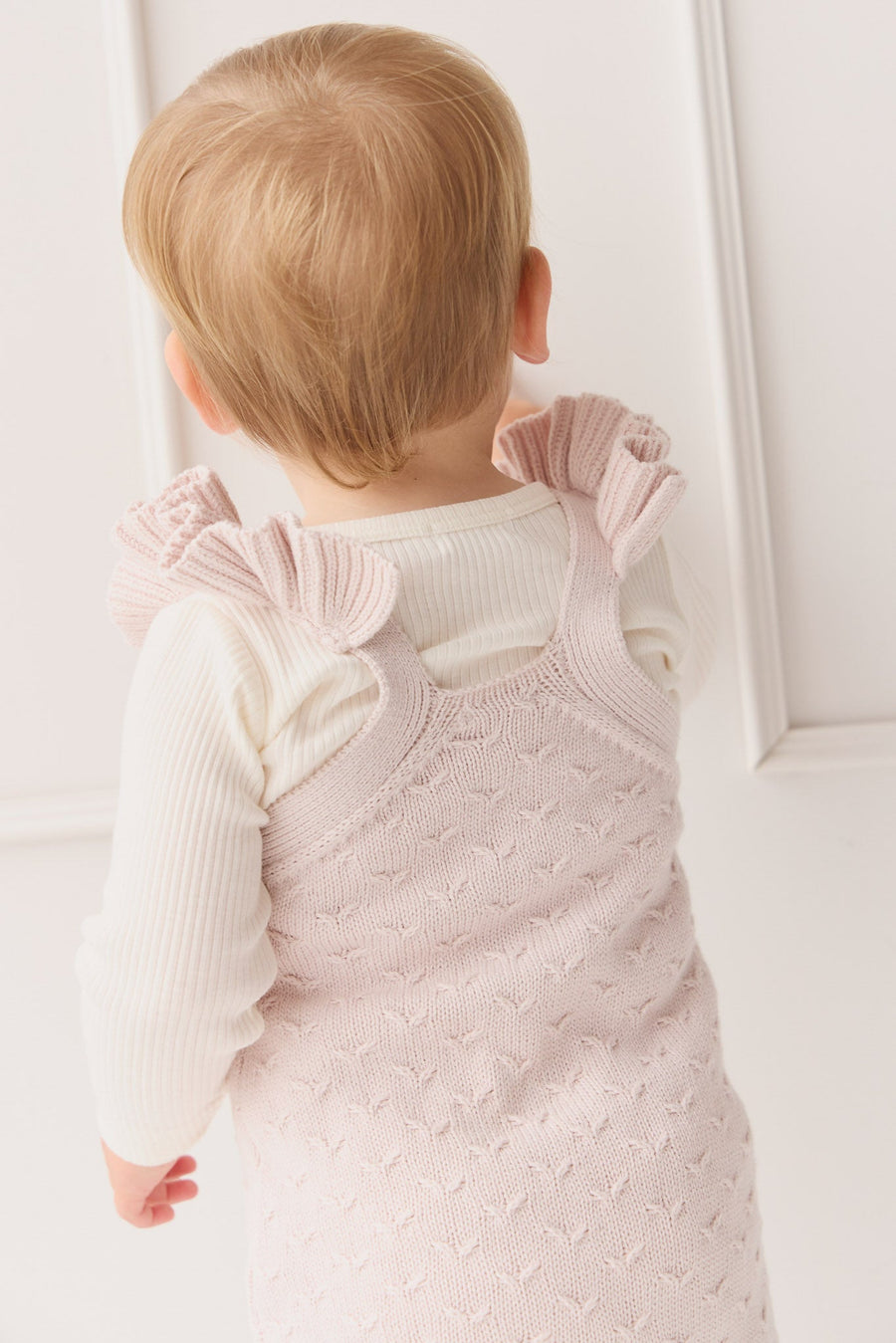 Mia Kintted Onepiece - Soft Misty Rose Childrens Onepiece from Jamie Kay USA