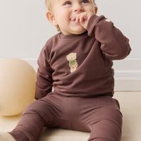 Organic Cotton Damien Sweatshirt - Earth Little Ted Childrens Top from Jamie Kay USA